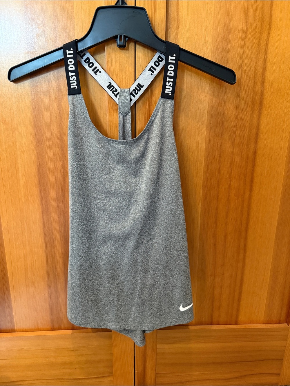 Nike Gray Performance Tank with Branded Black & White Straps